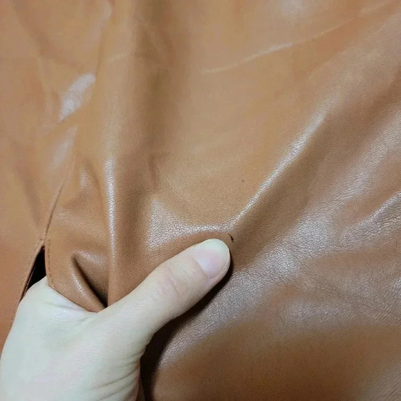 Intermix Bailey 44 Exclusive Faux Leather Pencil Skirt Cognac Brown - Picture 9 of 9